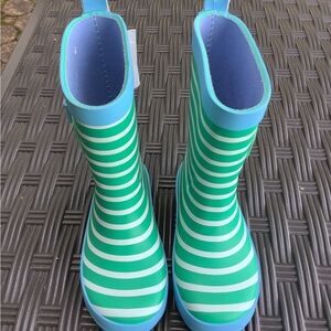 Kids Green and Blue Striped Boots
